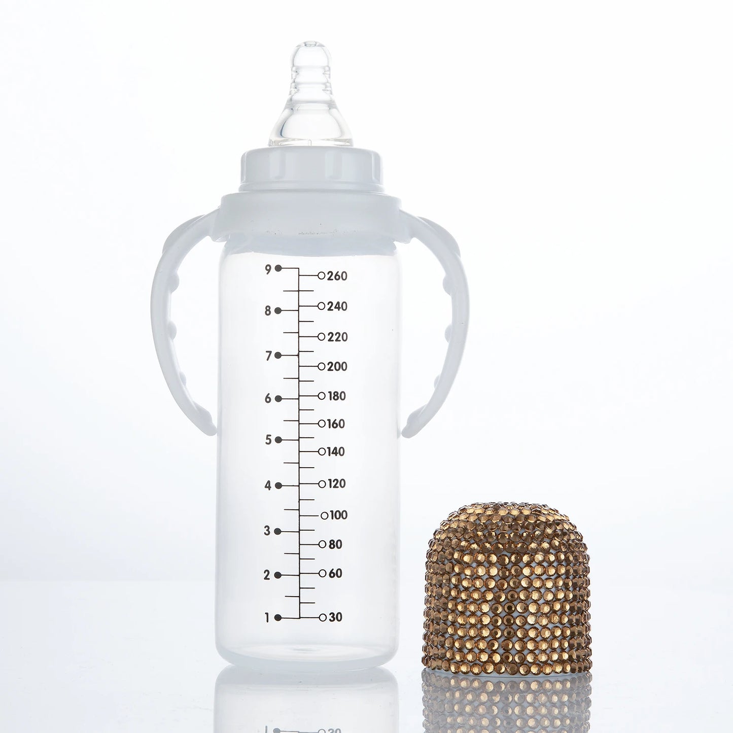 260ml Bling Baby Bottle Anti-Colic with Easy-to-Clean Design and Soft Silicone Nipple, BPA, Phthalate Free, Baby Shower Gift