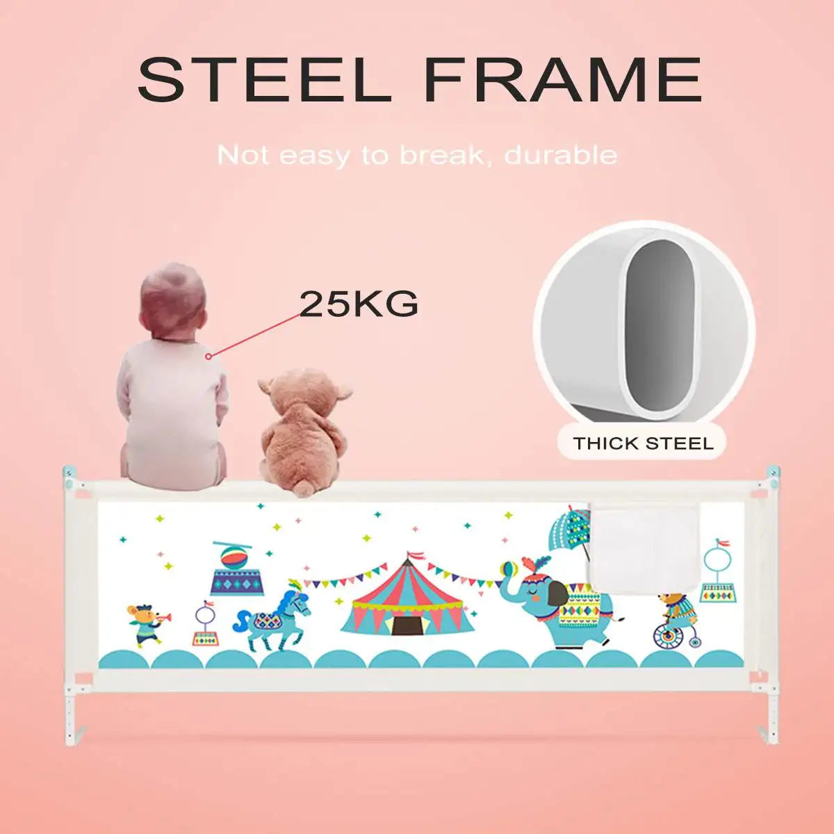 2M Adjustable Baby Bed Fence Playpen Children Bed Care Barrier Fence Safety Kids Gate for Beds Crib Rails Safe Guard US Stock