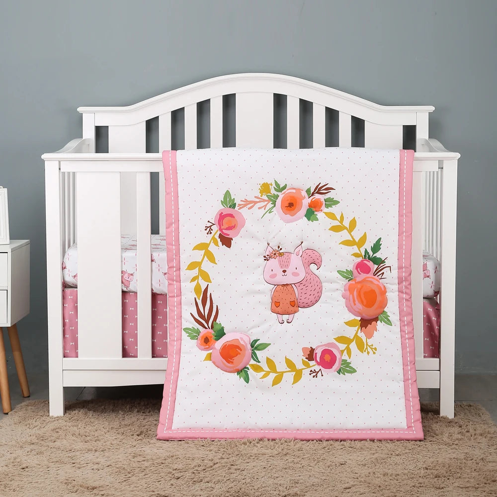 4 pcs cheep dinosaur design new design baby bedding set for boys new born-comforter, crib sheet, crib skirt and pillow case