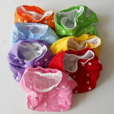 10 Pcs/Lot Baby Diaper One-Size Adjustable Washable Cloth Nappy Urine Pants for 3-12KG