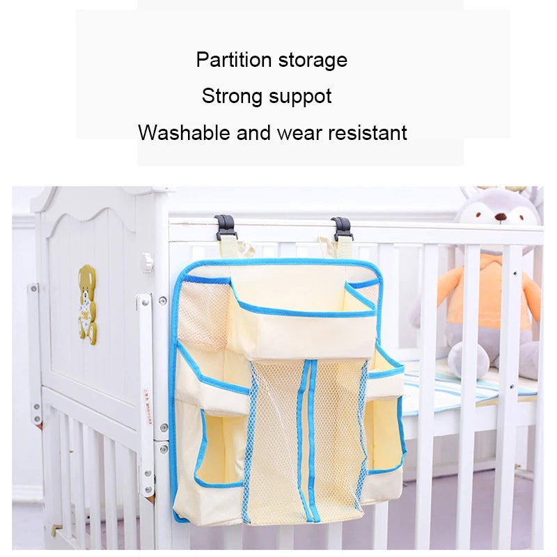 Newborn Baby Crib Hanging Bag anging Baby Diaper Caddy Multi-Function Storage Bag Organizer Diaper Stacker for Changing Table