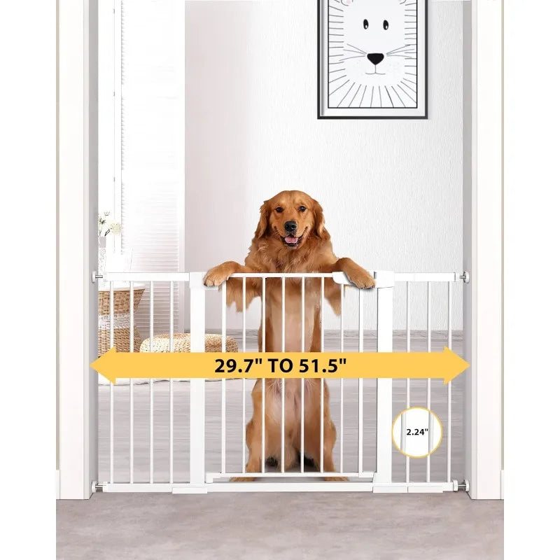 29.7"-51.5" Baby Gate Extra Wide, Safety Dog Gate for Stairs, Easy Walk Thru Auto Close Pet Gates for The House, Doorways