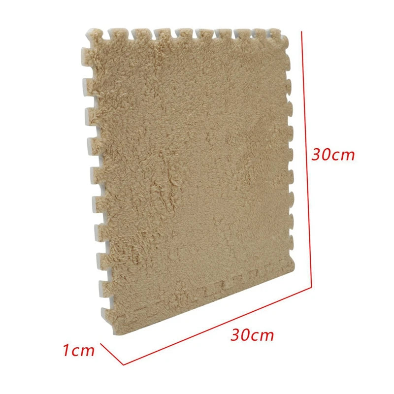 50 Piece Interlocking Foam EVA Fuzzy Mat Flooring Carpet Tiles For Kids - Perfect For Nursery Décor, Baby Room