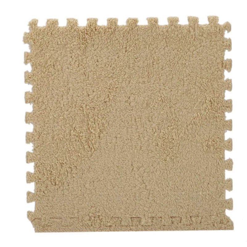 50 Piece Interlocking Foam EVA Fuzzy Mat Flooring Carpet Tiles For Kids - Perfect For Nursery Décor, Baby Room