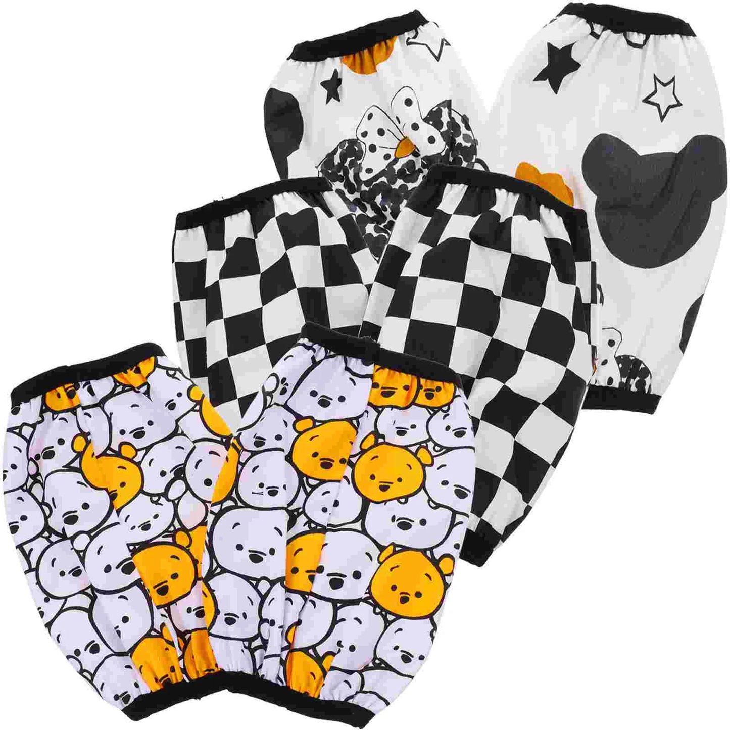 3 Pairs Sleeve Waterproof Oversleeves Long Cartoon Weaning Protector Arm Baby Cotton