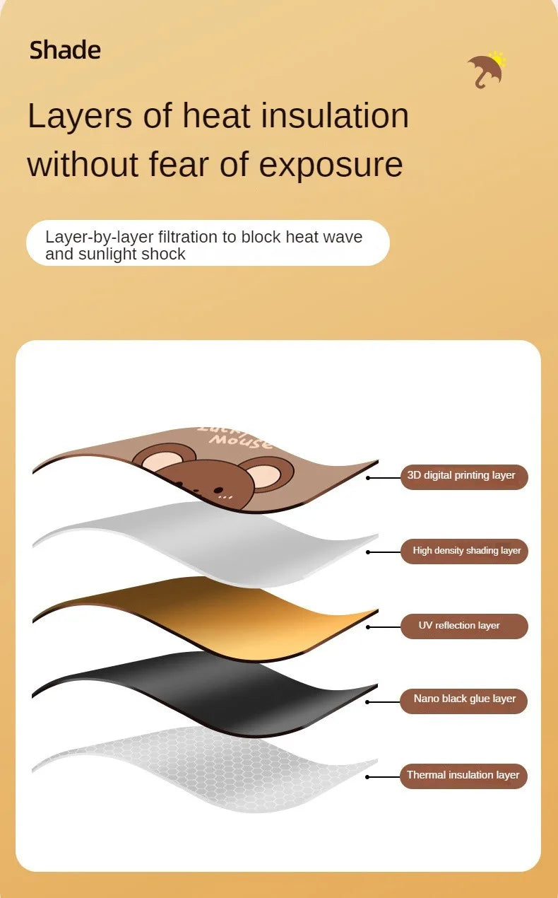 Car Cartoon Cute Animal Magnet Parasol Side Window Sunshades Windshield Sunshade Auto Window Sunshade Cover for Children Baby
