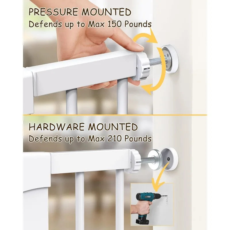 29.7"-51.5" Baby Gate Extra Wide, Safety Dog Gate for Stairs, Easy Walk Thru Auto Close Pet Gates for The House, Doorways