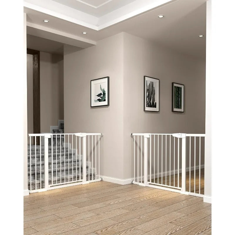 29.7"-51.5" Baby Gate Extra Wide, Safety Dog Gate for Stairs, Easy Walk Thru Auto Close Pet Gates for The House, Doorways