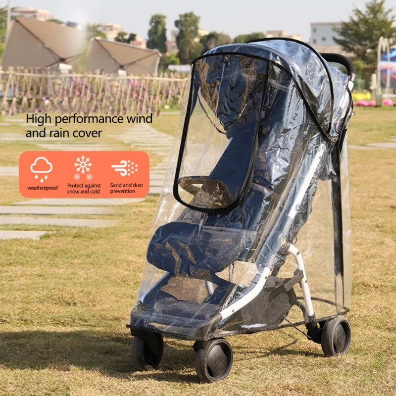 Transparent Baby Strollers Rain Cover Weather Proof & Portable Protective Sleeve 40JC