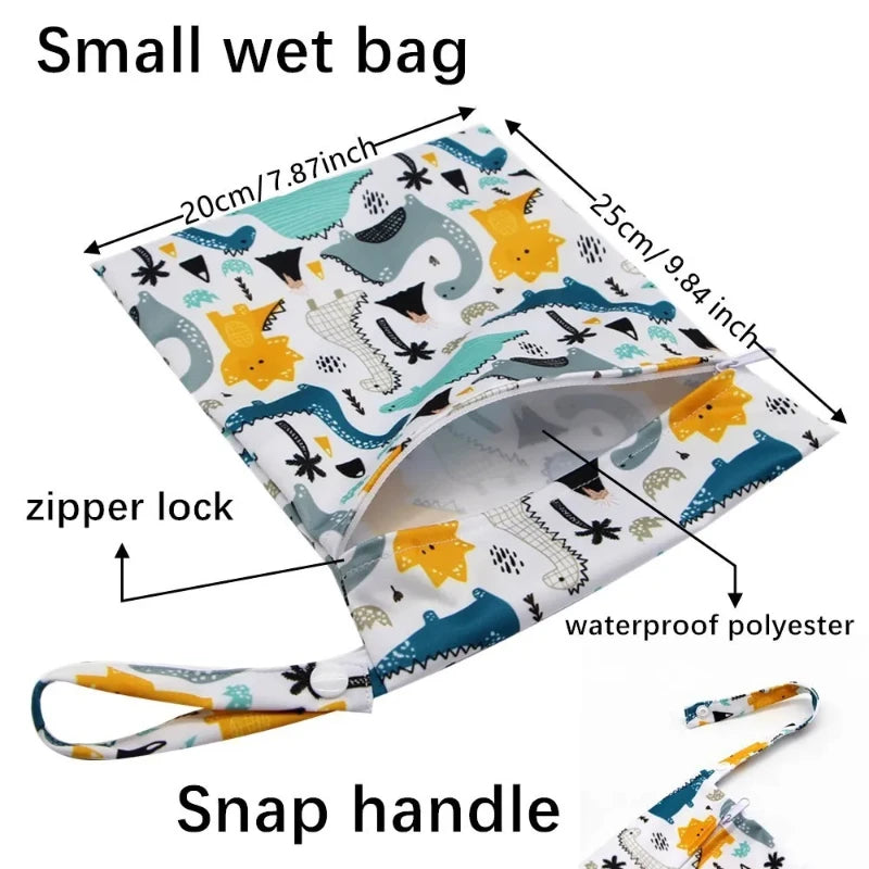 20*25cm Waterproof Wet Bag Diaper Bags Baby Maternity Bag Washable Zipper Diaper Bags Travel Diaper Bag
