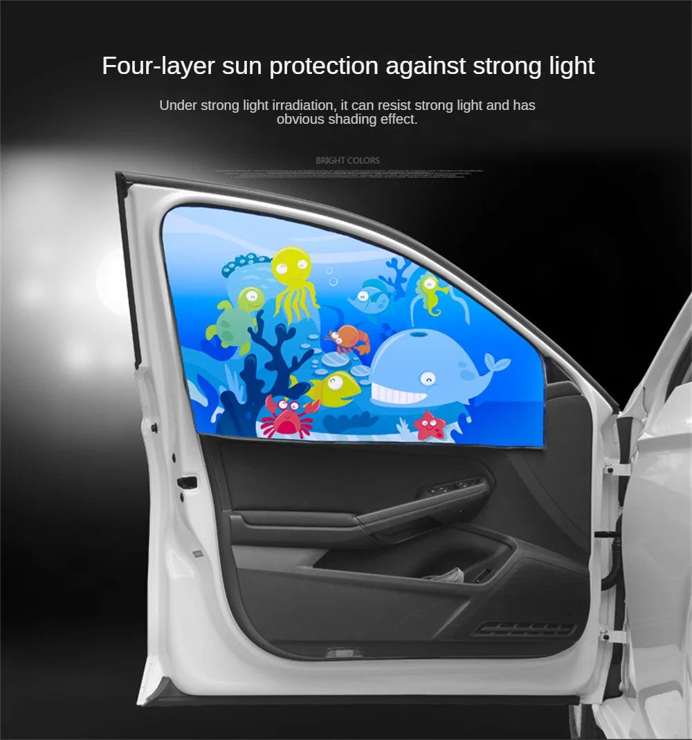 Auto Cartoon Cute Animal Magnet Parasol Side Window Sunshades Windshield Sunshade Auto Window Sunshade Cover For Children Baby