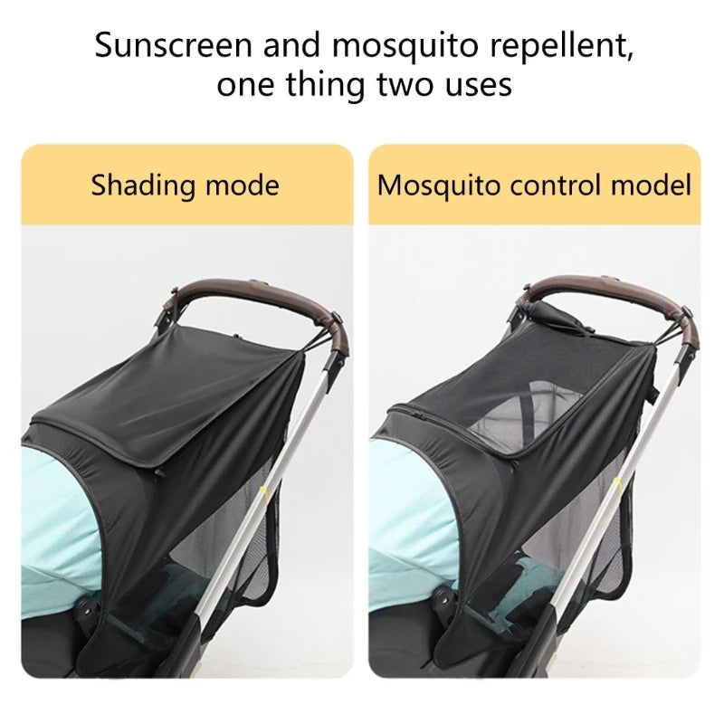 Baby Stroller Sun-Protection Cover UPF50+ UV Pram Sunshade Cover Elastic Pushchair Sun Parasol Mosquito-Net for Carseat