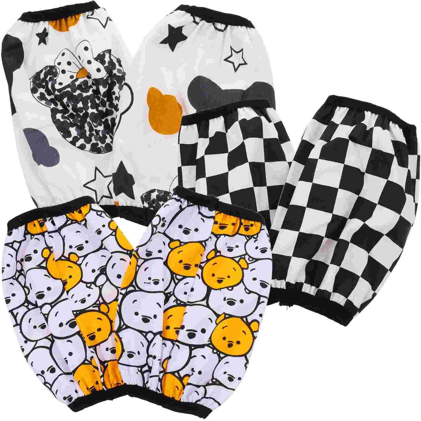 3 Pairs Sleeve Waterproof Oversleeves Long Cartoon Weaning Protector Arm Baby Cotton