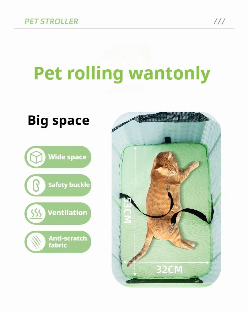 Wholesale Bndc Foldable Stroller baby luxury Baby Separated Basket travel stroller Dog stroller small dog Mobile hot Dog cart