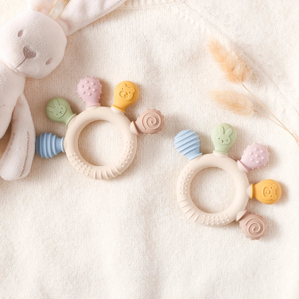 1PC Silicone Baby Teether Anxiety Teething Toys 0 12 Months Chew Beads Sensory Gum Relief Soother Baby 0 12 Months Toys Gifts