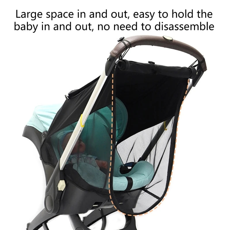 Baby Stroller Sun-Protection Cover UPF50+ UV Pram Sunshade Cover Elastic Pushchair Sun Parasol Mosquito-Net for Carseat