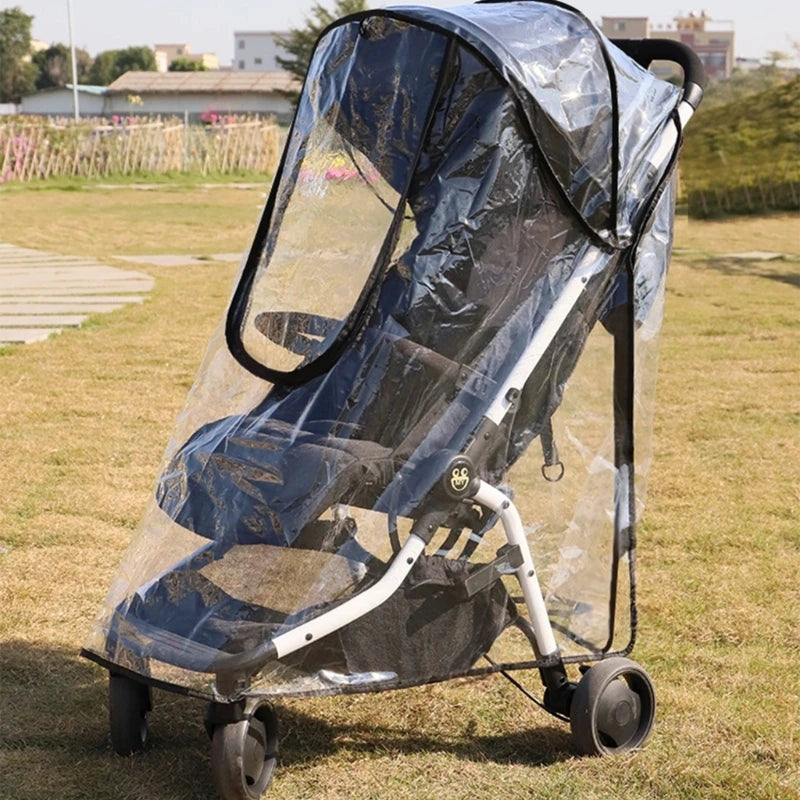Transparent Baby Strollers Rain Cover Weather Proof & Portable Protective Sleeve 40JC