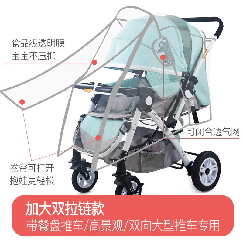 Hot Sale Baby Carriage Rain Cover Universal Stroller Windproof Rainproof Protective Cover Baby Umbrella Car Breathable Poncho
