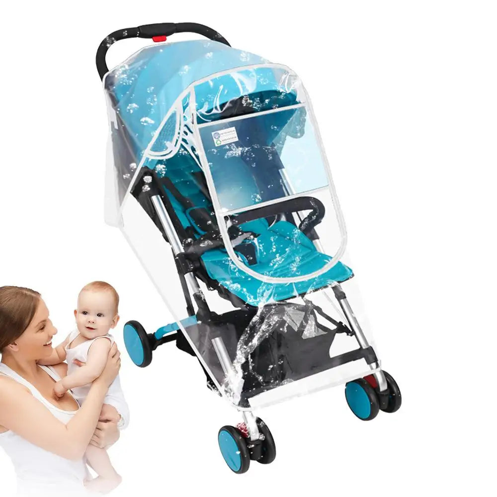 Stroller Rain Cover Universal Canopy Stroller Cover Weather Shield Breathable Shade Baby Pram Rain Cover Stroller Accessories