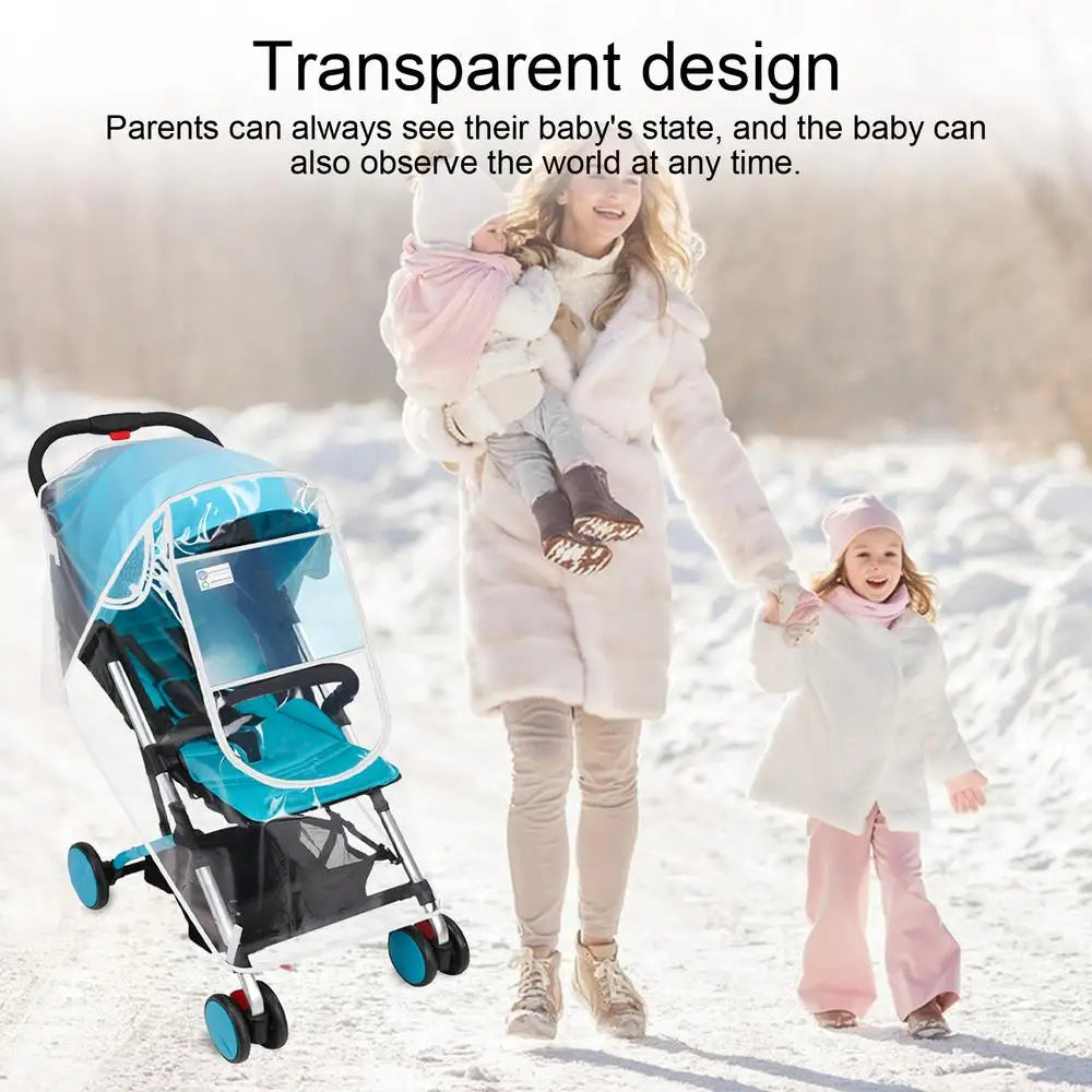 Stroller Rain Cover Universal Canopy Stroller Cover Weather Shield Breathable Shade Baby Pram Rain Cover Stroller Accessories