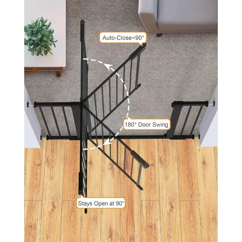 29.7"-51.5" Baby Gate Extra Wide, Safety Dog Gate for Stairs, Easy Walk Thru Auto Close Pet Gates for The House, Doorways