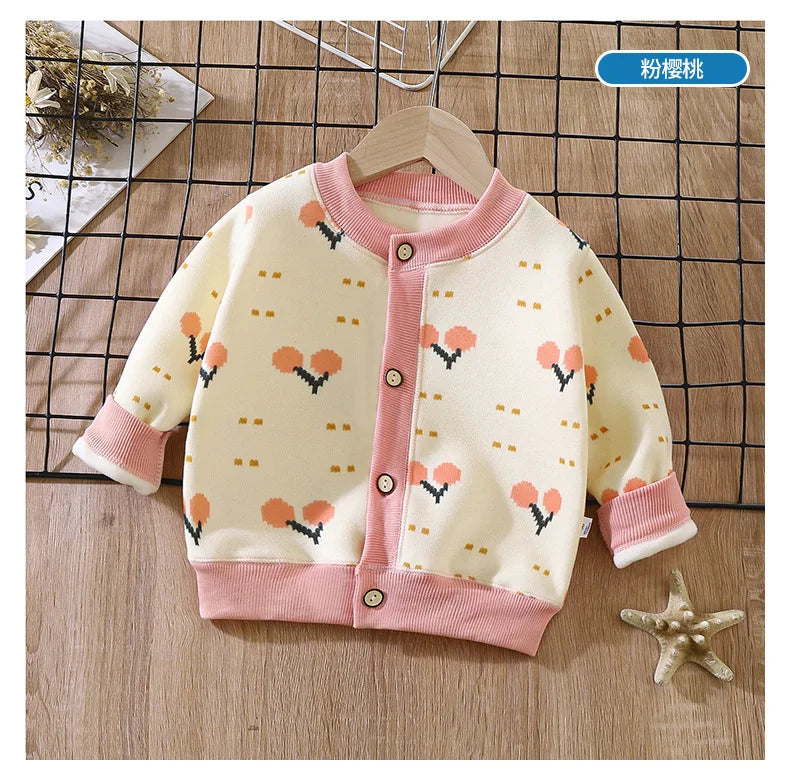 2024 New Knitted Jacket Boys and Girls Must-have Thick Warm Cardigan Autumn and Winter Girls Sweater Baby Boy Sweater