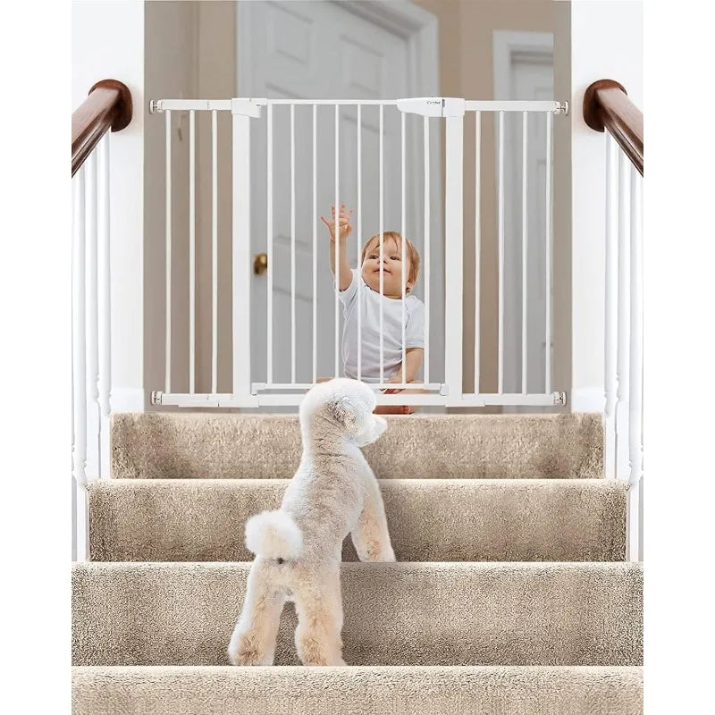 29.7"-51.5" Baby Gate Extra Wide, Safety Dog Gate for Stairs, Easy Walk Thru Auto Close Pet Gates for The House, Doorways
