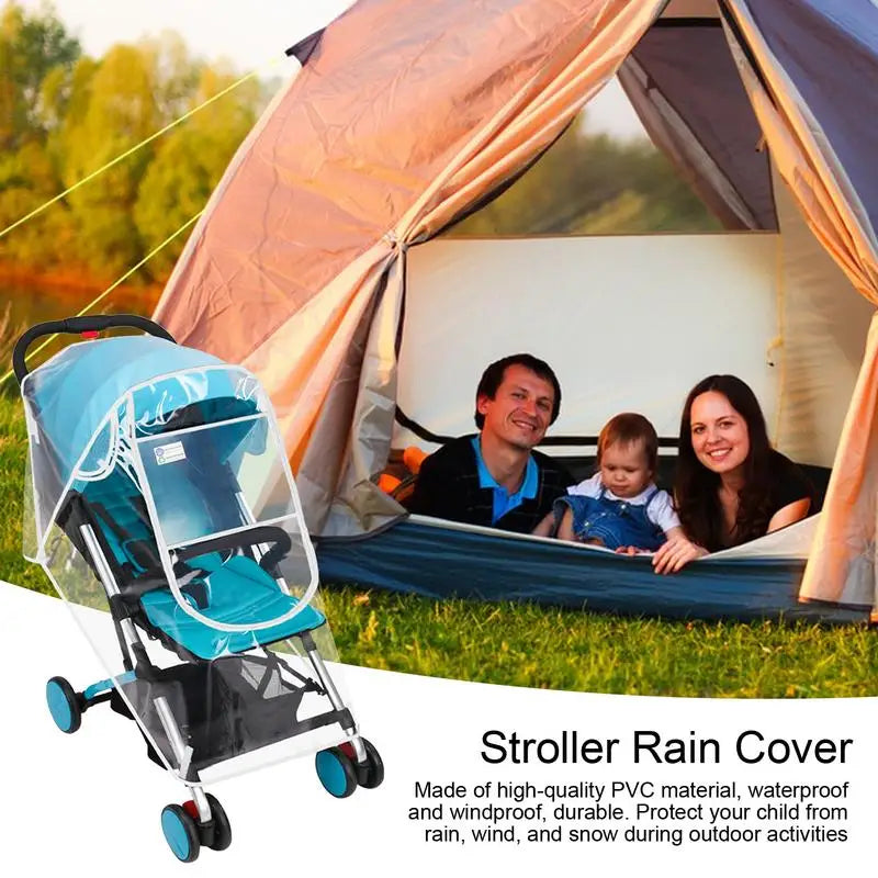 Stroller Rain Cover Universal Canopy Stroller Cover Weather Shield Breathable Shade Baby Pram Rain Cover Stroller Accessories