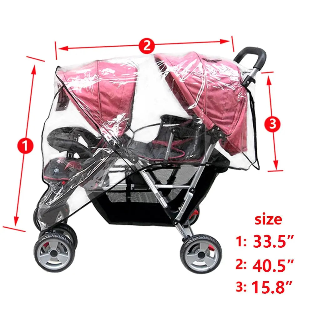 Aligle Weather Shield Double Popular for Swivel Wheel Stroller Universal Size Baby Rain Cover/Wind Shield Deal (Black)