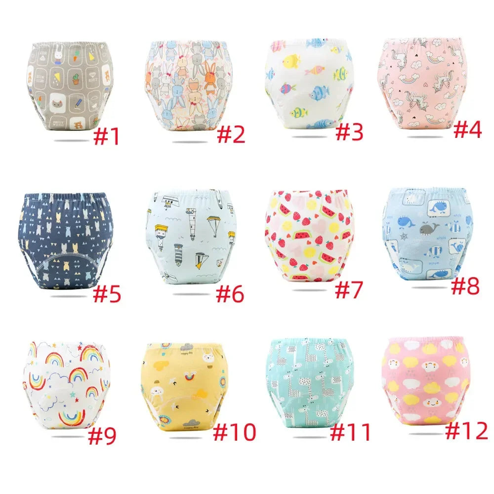 20PC Wholesale Reusable Nappies Cloth Diaper Nappy Washable Toddler Girl Boy Waterproof Cotton Training Pant Underwear