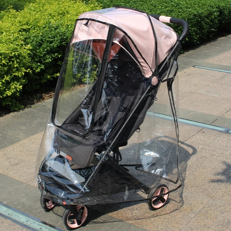 Transparent Baby Strollers Rain Cover Weather Proof & Portable Protective Sleeve 40JC