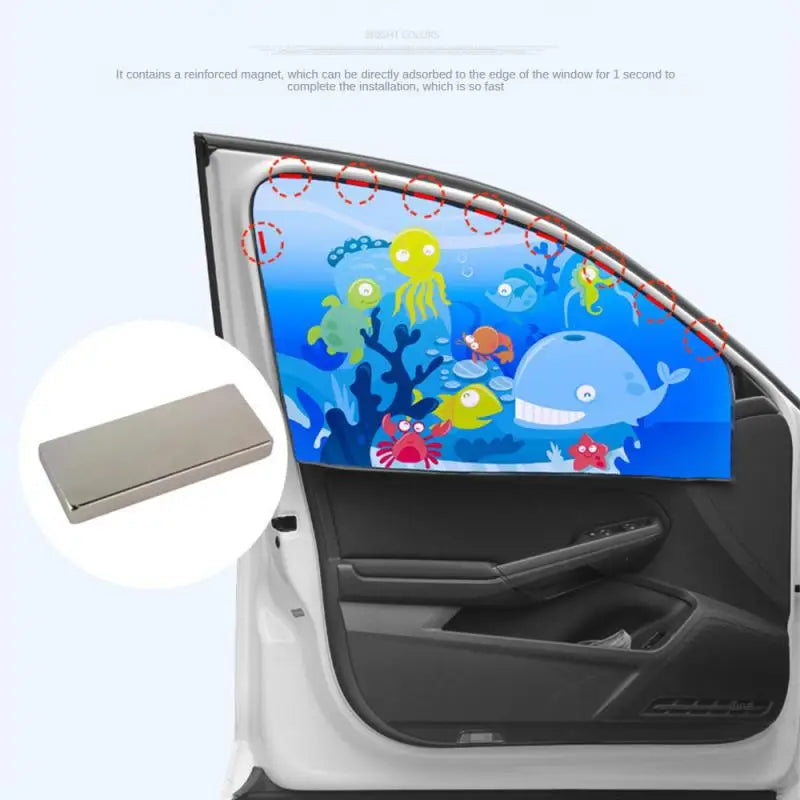 Auto Cartoon Cute Animal Magnet Parasol Side Window Sunshades Windshield Sunshade Auto Window Sunshade Cover For Children Baby