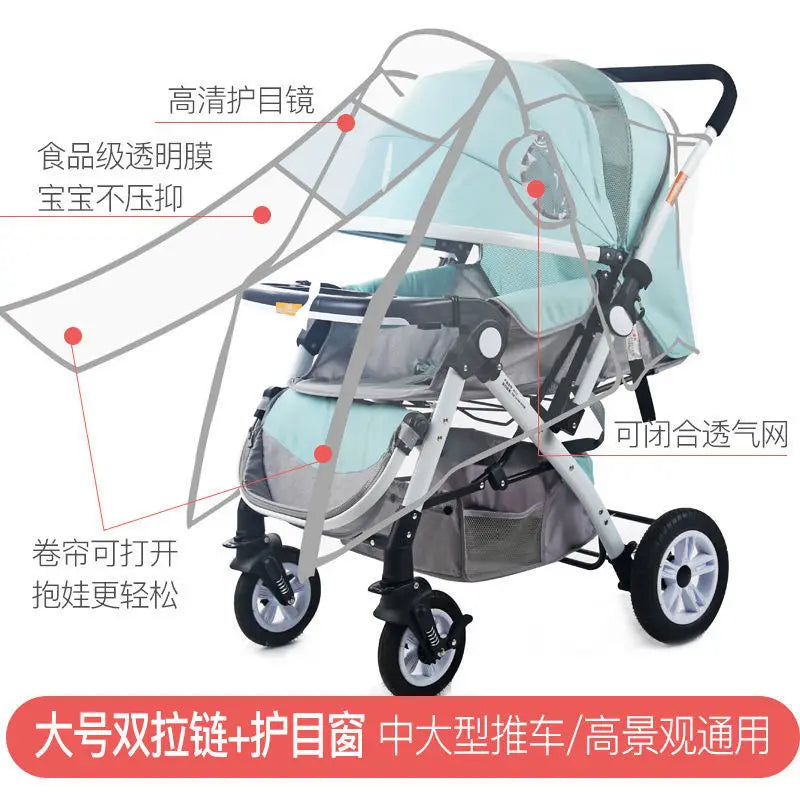 Hot Sale Baby Carriage Rain Cover Universal Stroller Windproof Rainproof Protective Cover Baby Umbrella Car Breathable Poncho