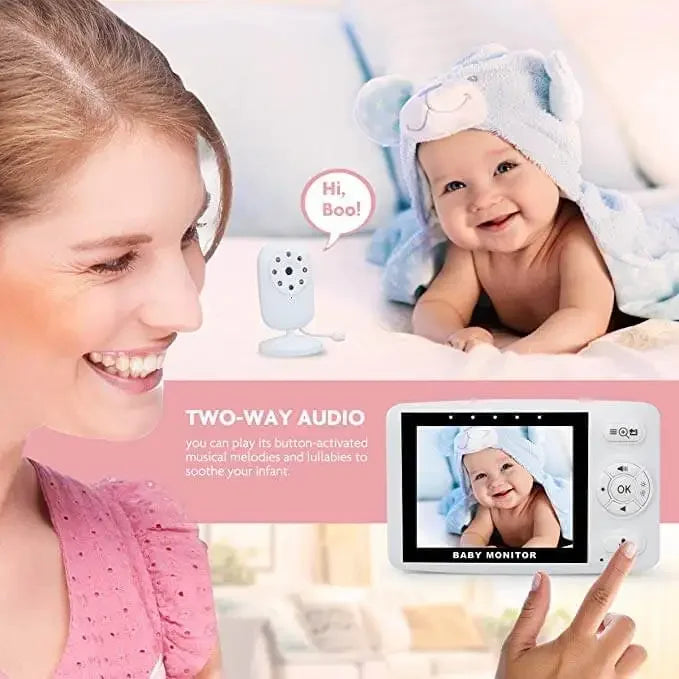 3.5 Inch Video Baby Monitor Two-Way Audio Long Range, Infrared Night Vision, Lullabies And High