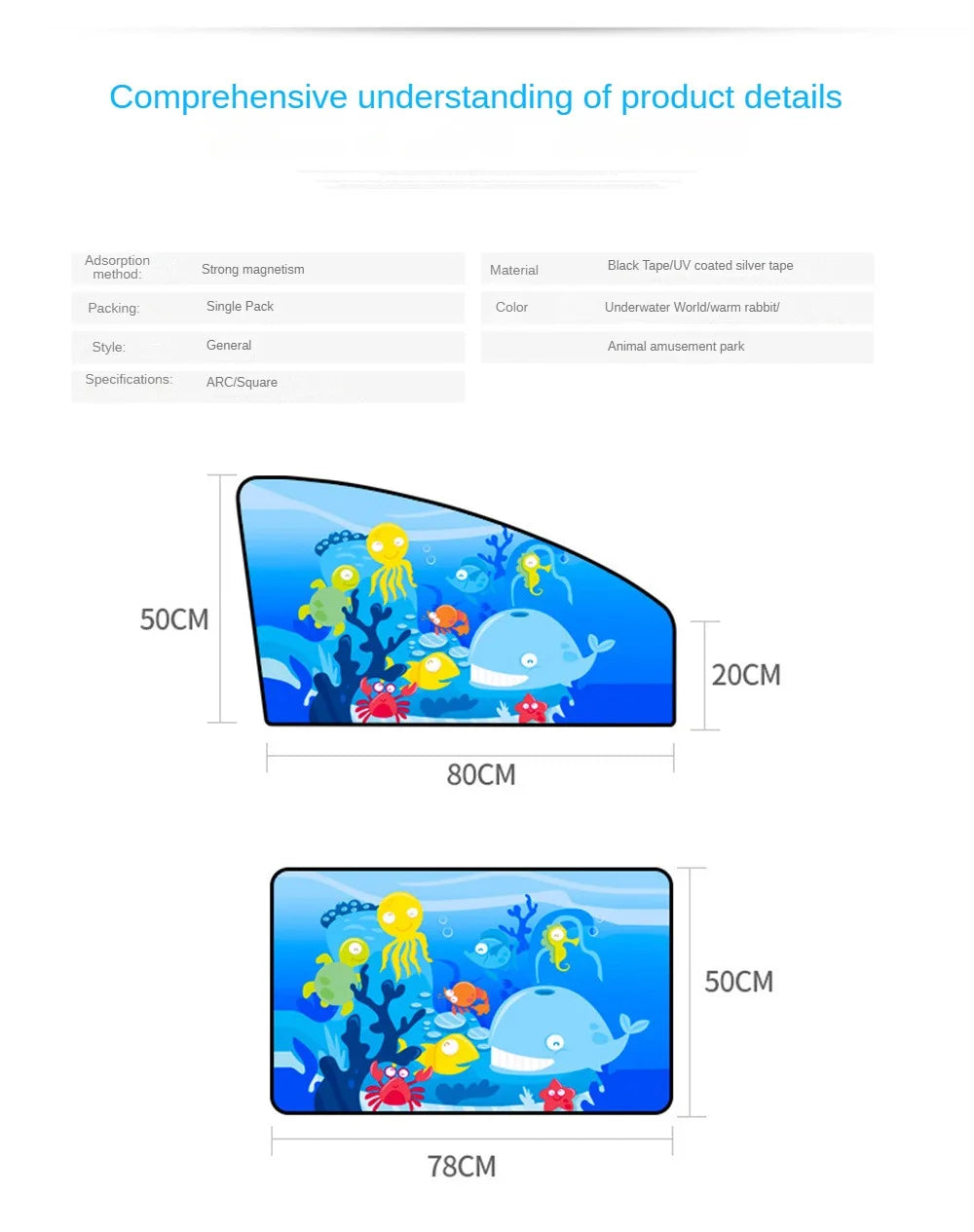 Auto Cartoon Cute Animal Magnet Parasol Side Window Sunshades Windshield Sunshade Auto Window Sunshade Cover For Children Baby
