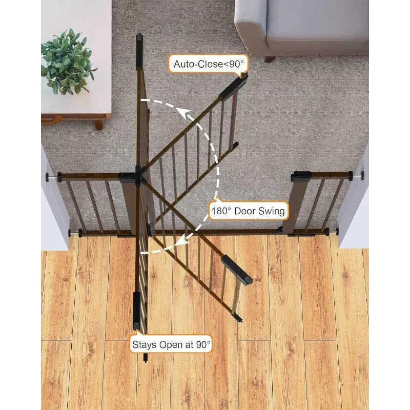 29.7"-51.5" Baby Gate Extra Wide, Safety Dog Gate for Stairs, Easy Walk Thru Auto Close Pet Gates for The House, Doorways