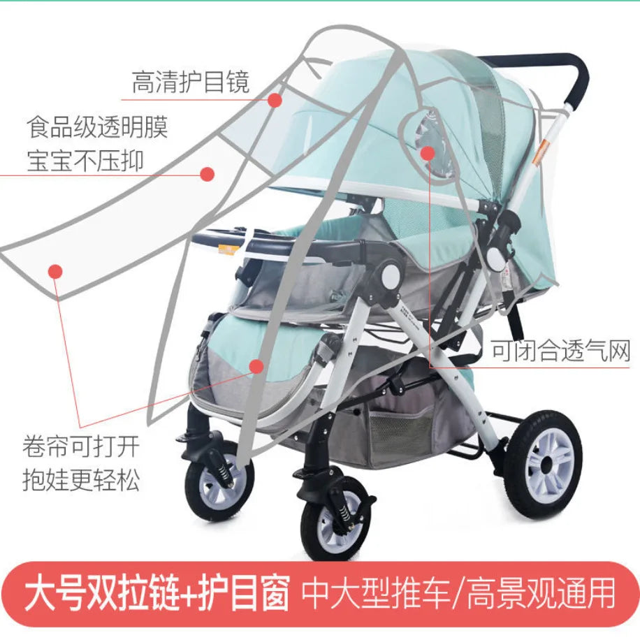 Hot Sale Baby Carriage Rain Cover Universal Stroller Windproof Rainproof Protective Cover Baby Umbrella Car Breathable Poncho