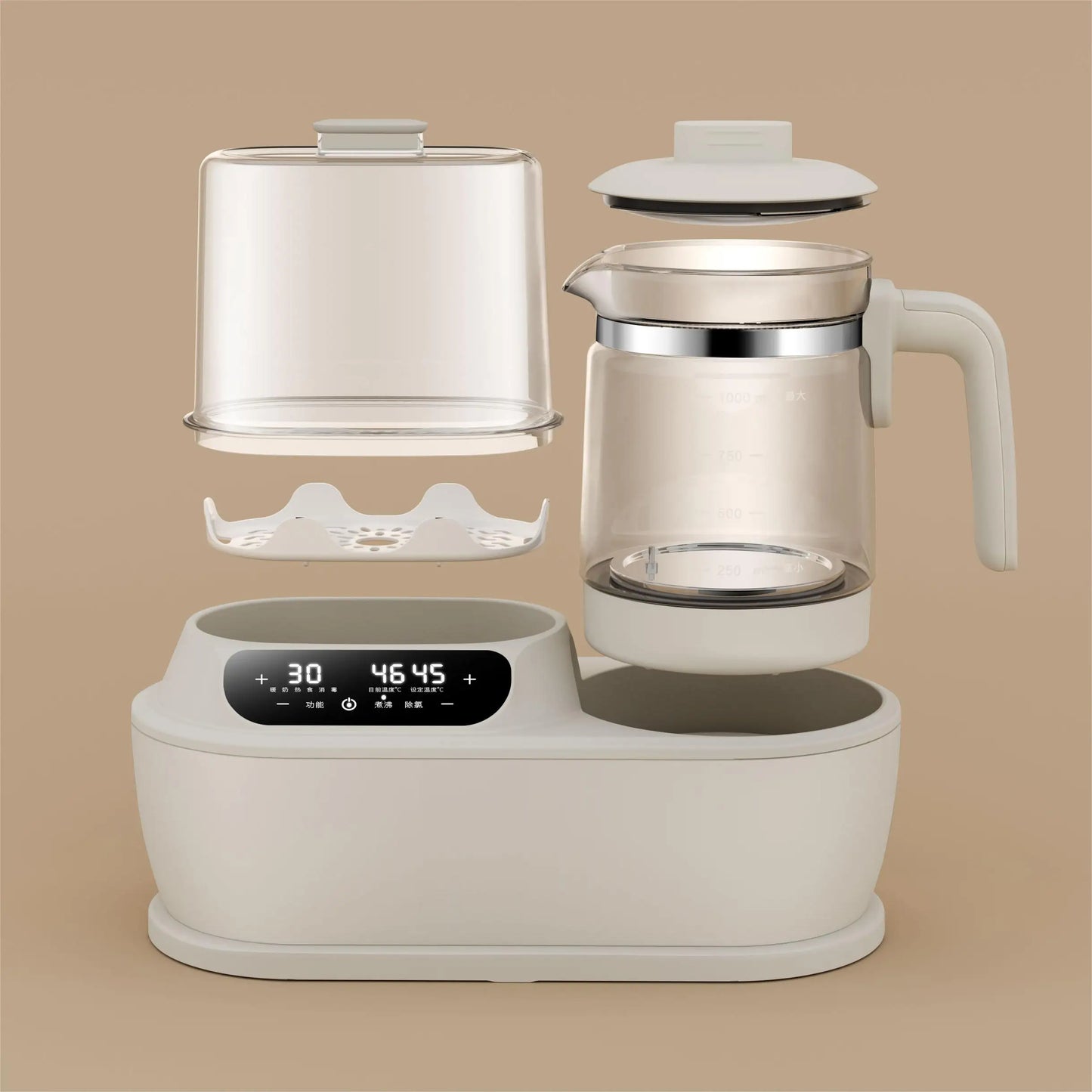 2022 New electric milk glass kettle custom portable warmer bottle steam steriliser and baby food heater in india