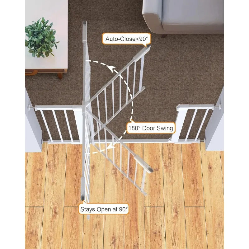 29.7"-51.5" Baby Gate Extra Wide, Safety Dog Gate for Stairs, Easy Walk Thru Auto Close Pet Gates for The House, Doorways