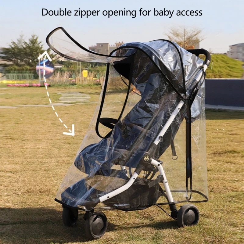 Transparent Baby Strollers Rain Cover Weather Proof & Portable Protective Sleeve 40JC