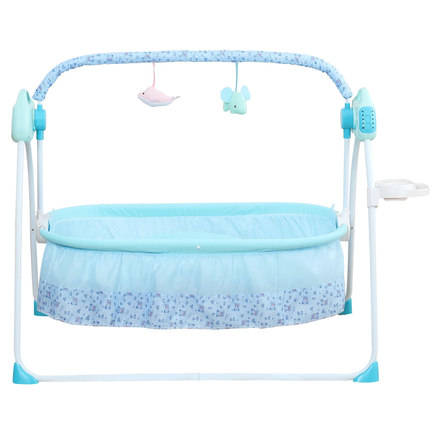 0-18 months Electric Kid Baby Crib Cradle Infant Rocker Auto-Swing Sleeper Bed Cot Bluetooth Blue 25kg