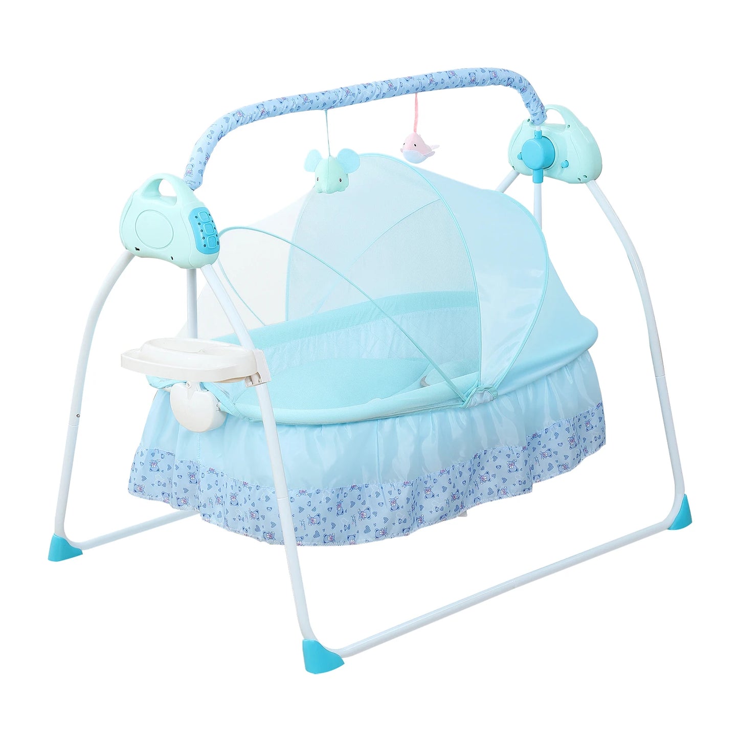 0-18 months Electric Kid Baby Crib Cradle Infant Rocker Auto-Swing Sleeper Bed Cot Bluetooth Blue 25kg