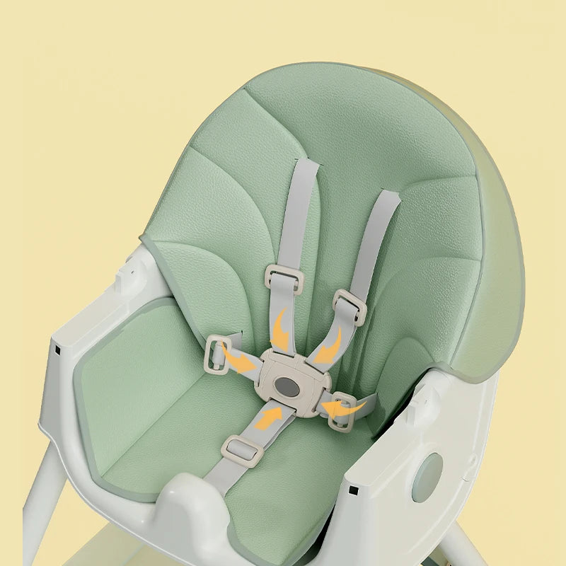 Adjustable Kids High Chair with Tray Lie Flat Rocking Dining Chair for Babies Toddlers Highchair Booster for Dining Comfort