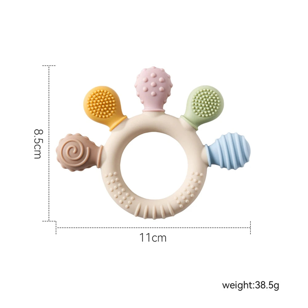 1PC Silicone Baby Teether Anxiety Teething Toys 0 12 Months Chew Beads Sensory Gum Relief Soother Baby 0 12 Months Toys Gifts