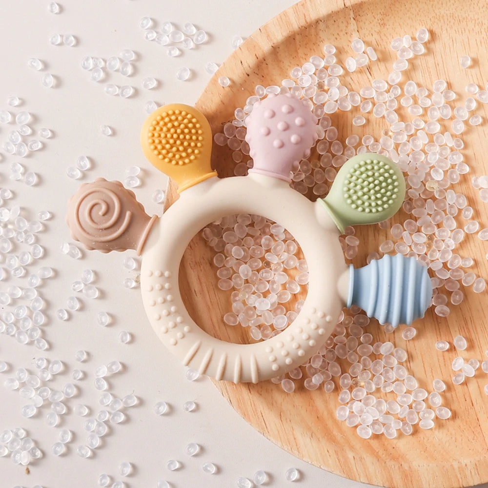 1PC Silicone Baby Teether Anxiety Teething Toys 0 12 Months Chew Beads Sensory Gum Relief Soother Baby 0 12 Months Toys Gifts
