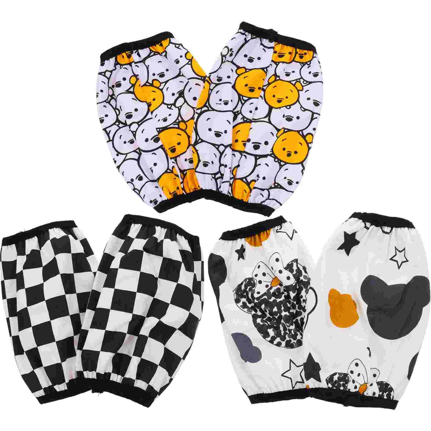3 Pairs Sleeve Waterproof Oversleeves Long Cartoon Weaning Protector Arm Baby Cotton