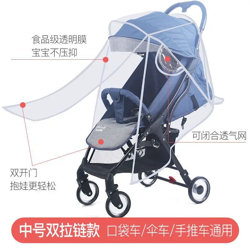 Hot Sale Baby Carriage Rain Cover Universal Stroller Windproof Rainproof Protective Cover Baby Umbrella Car Breathable Poncho