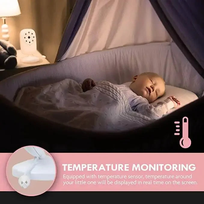 3.5 Inch Video Baby Monitor Two-Way Audio Long Range, Infrared Night Vision, Lullabies And High