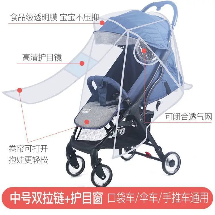 Hot Sale Baby Carriage Rain Cover Universal Stroller Windproof Rainproof Protective Cover Baby Umbrella Car Breathable Poncho