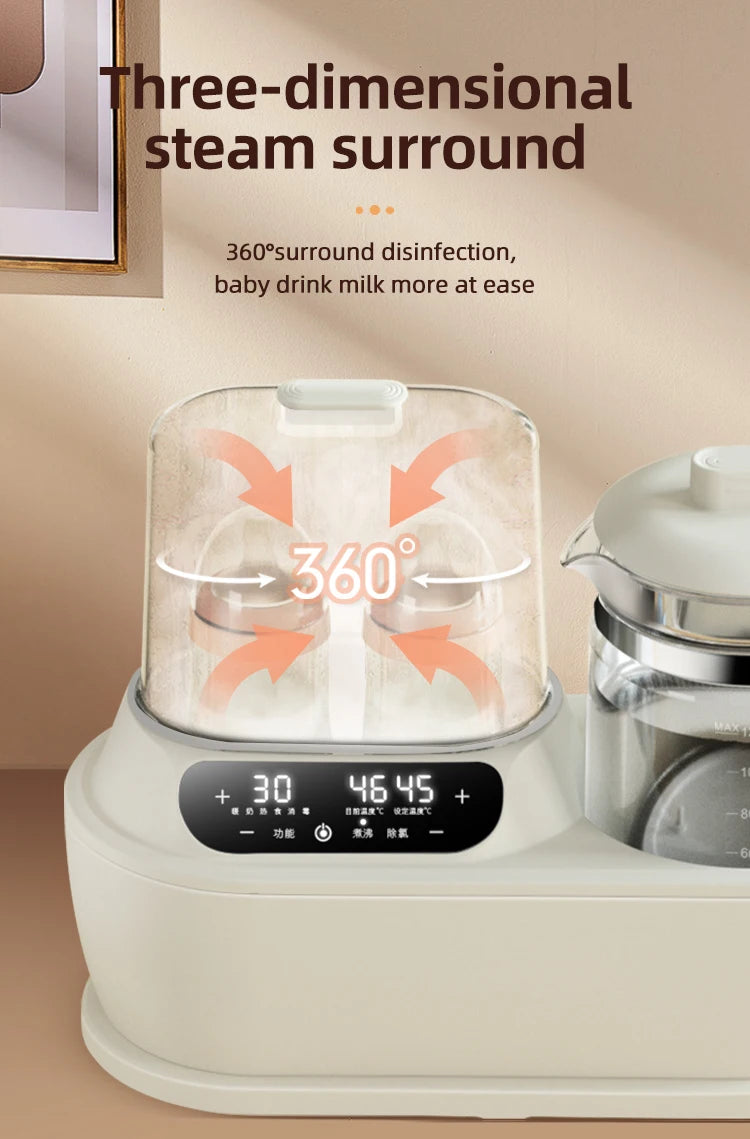 2022 New electric milk glass kettle custom portable warmer bottle steam steriliser and baby food heater in india
